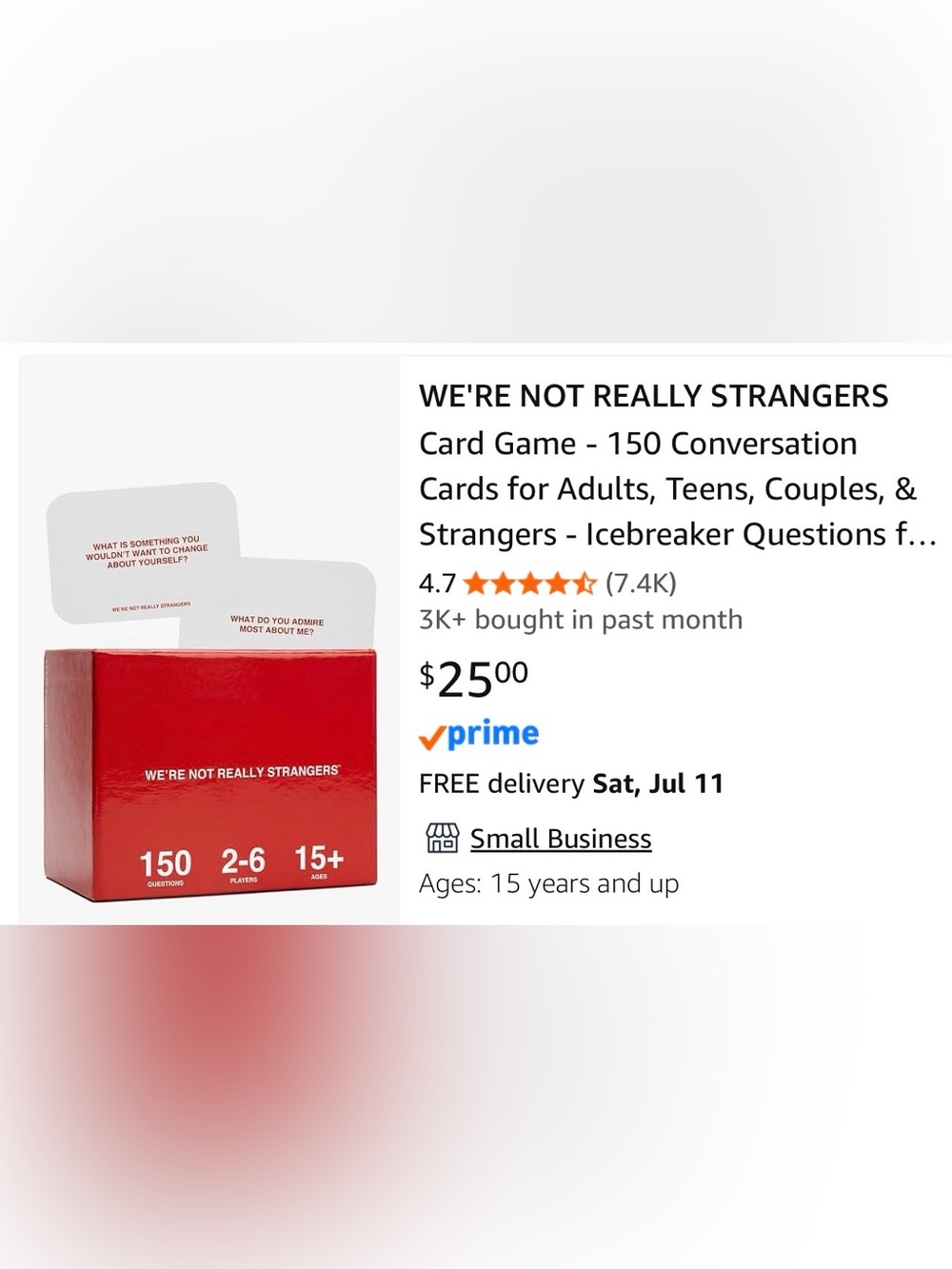We’re Not Really Strangers Card Game - BNIB